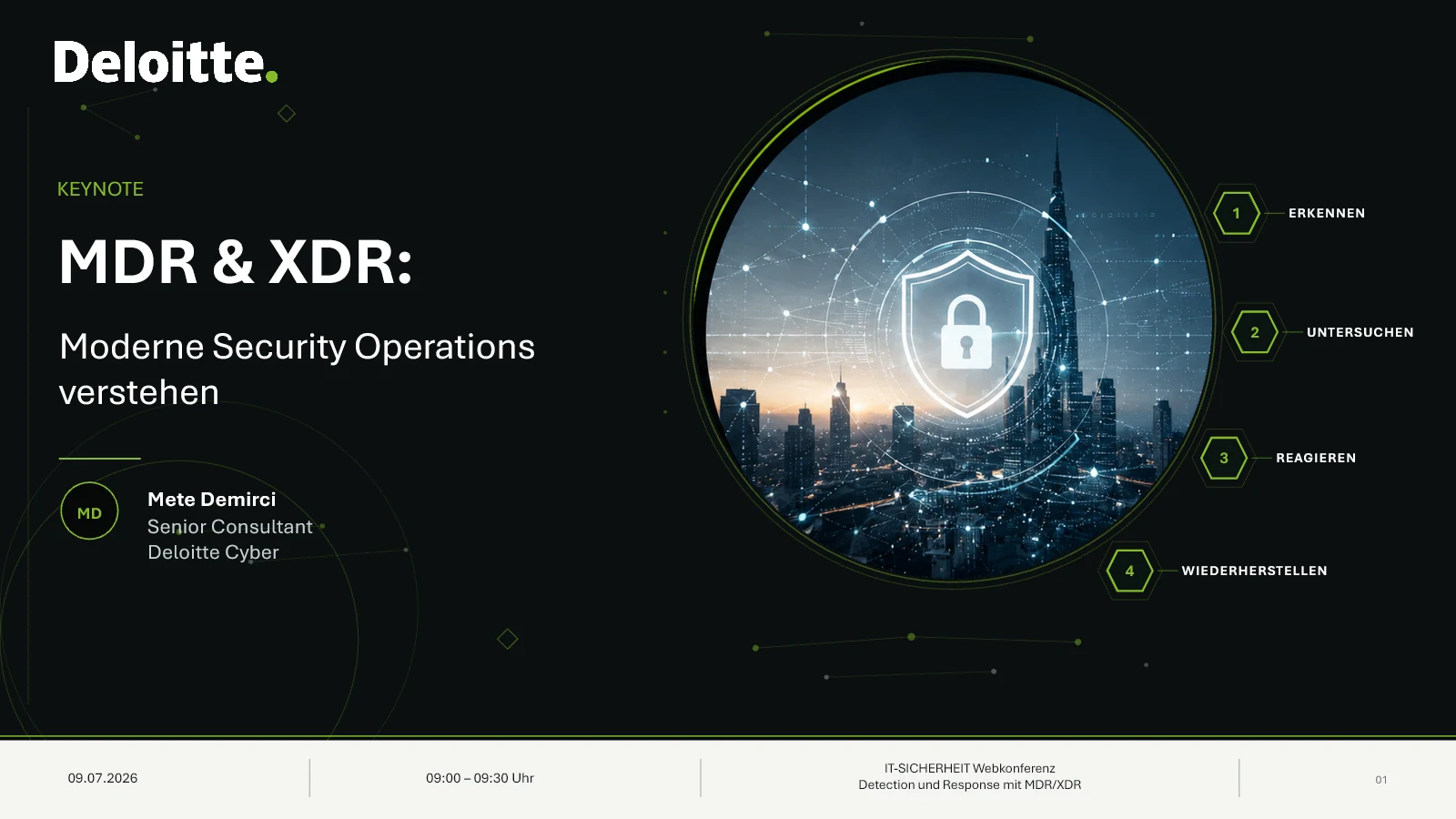 Slide 1 of 13 from MDR & XDR: Moderne Security Operations verstehen